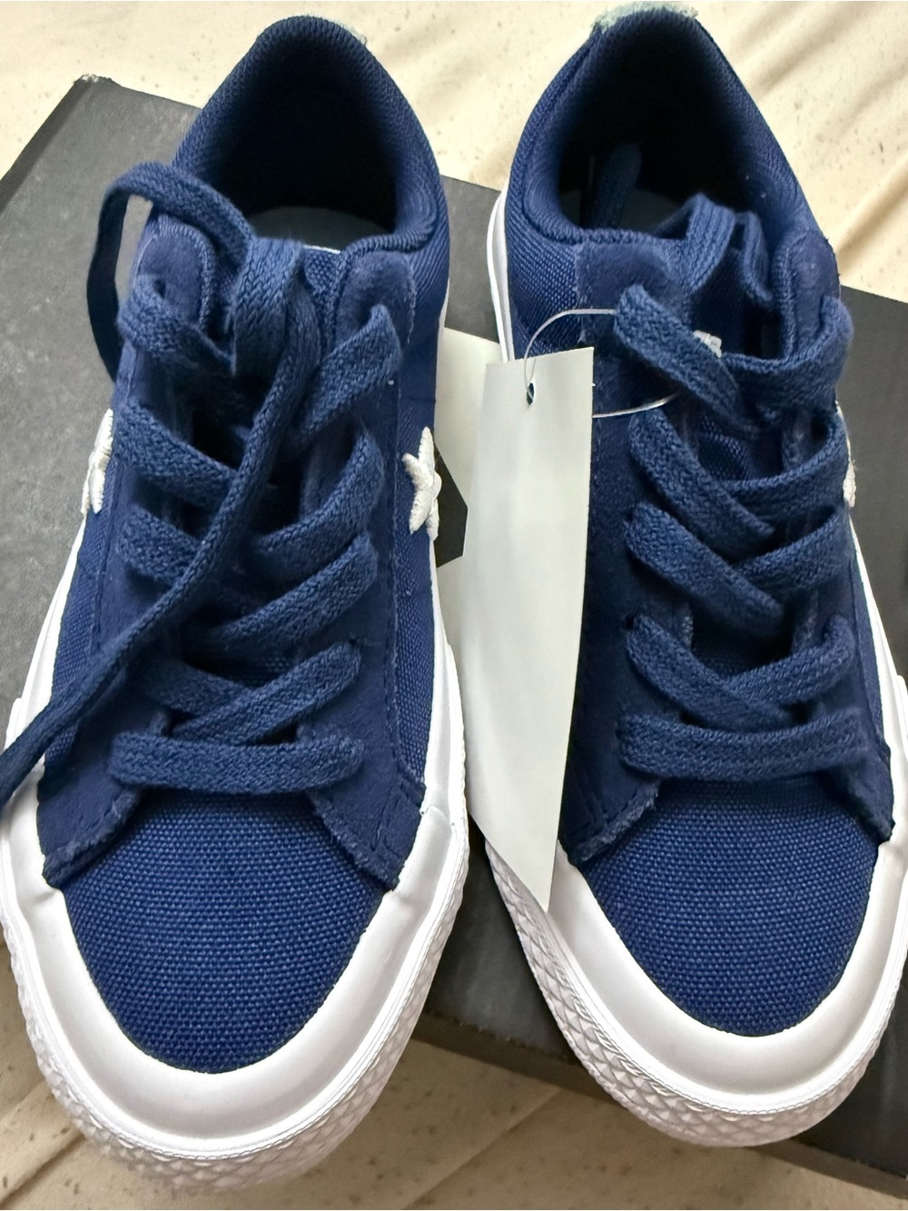 Converse Kids Navy Blue Canvas Lace-Up Sneakers